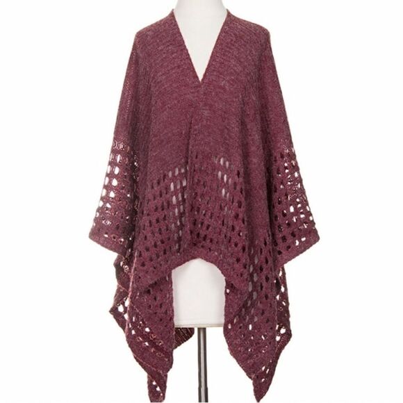 LOF Jackets & Blazers - Lof Solid Color Crochet‎ Knit Shawl Cover Up New without Tags